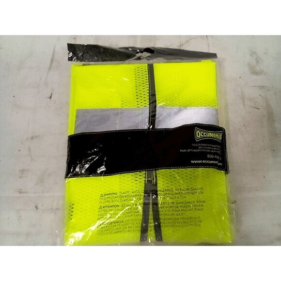 OCCUNOMIX High Visibility Vest: ANSI Class 2, U, 2XL/3XL, Lime, Polyester, H&L - Picture 5 of 5